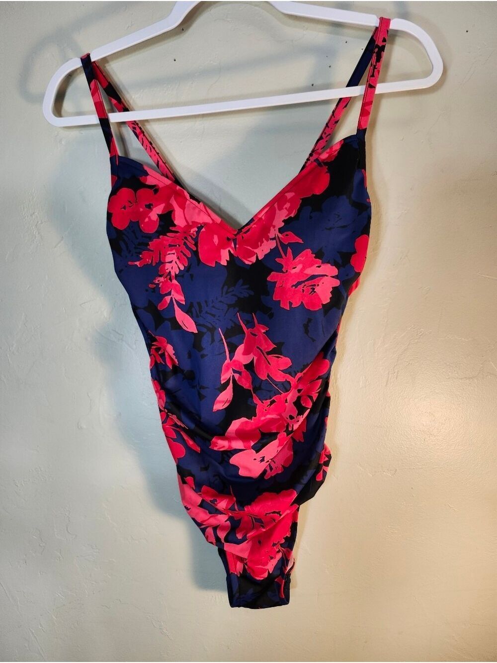 Aqua Green Black Swimsuit with Red and Blue Accents